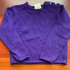 NWT Ralph Lauren 💯 Cotton Purple Sweater Sz 6-6x
